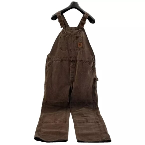 Carhartt Men Overalls Brown Double Knee Duck R06 DKB Unlined USA 40x34